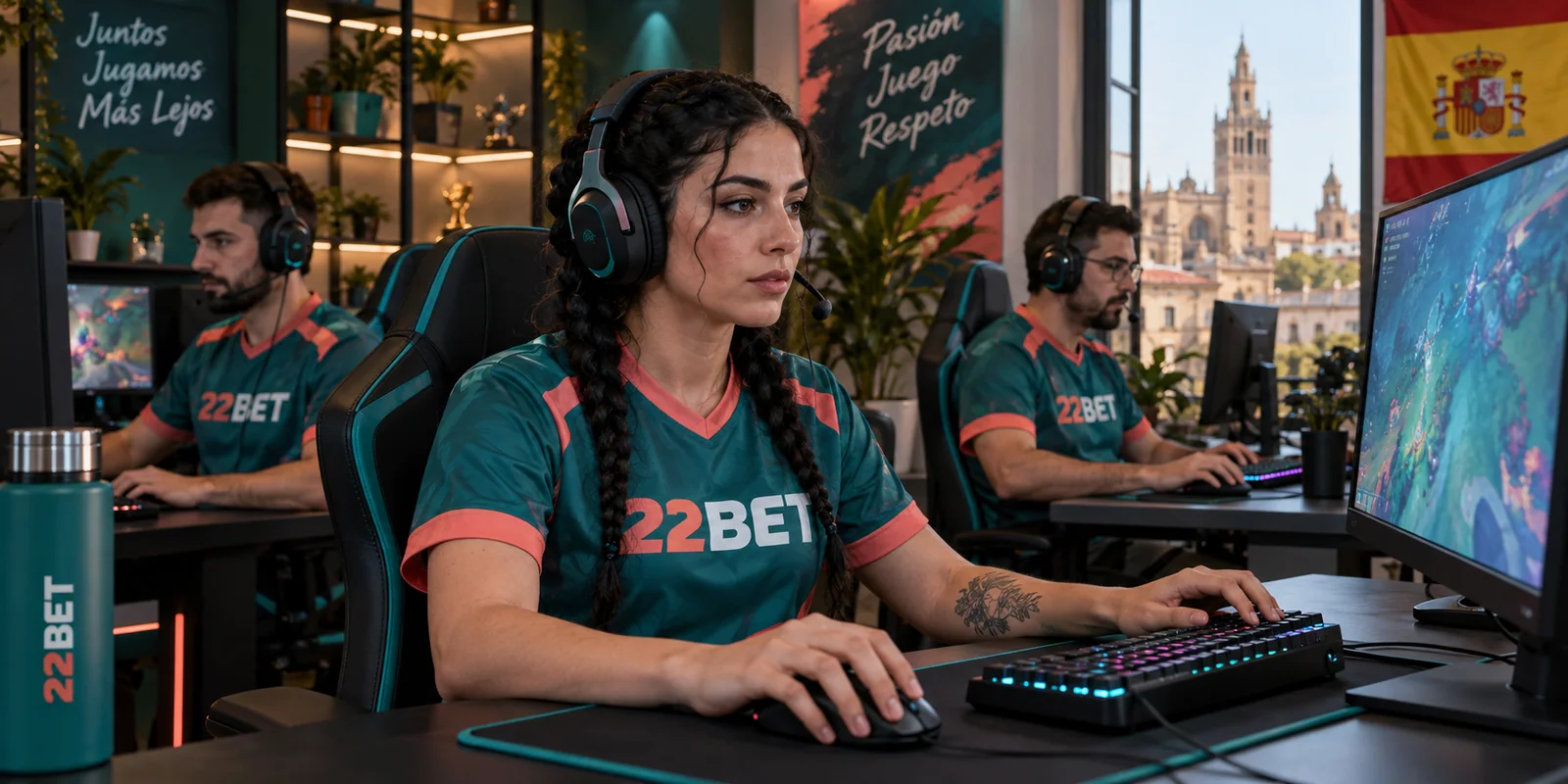 Deportistas con equipación 22BET
