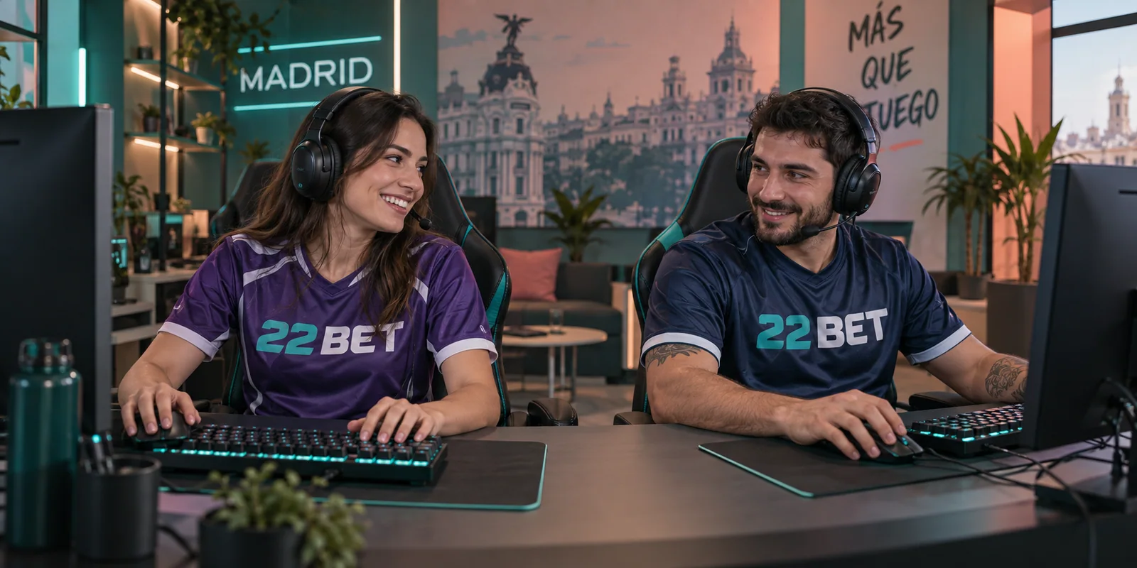 Deportistas con equipación 22BET